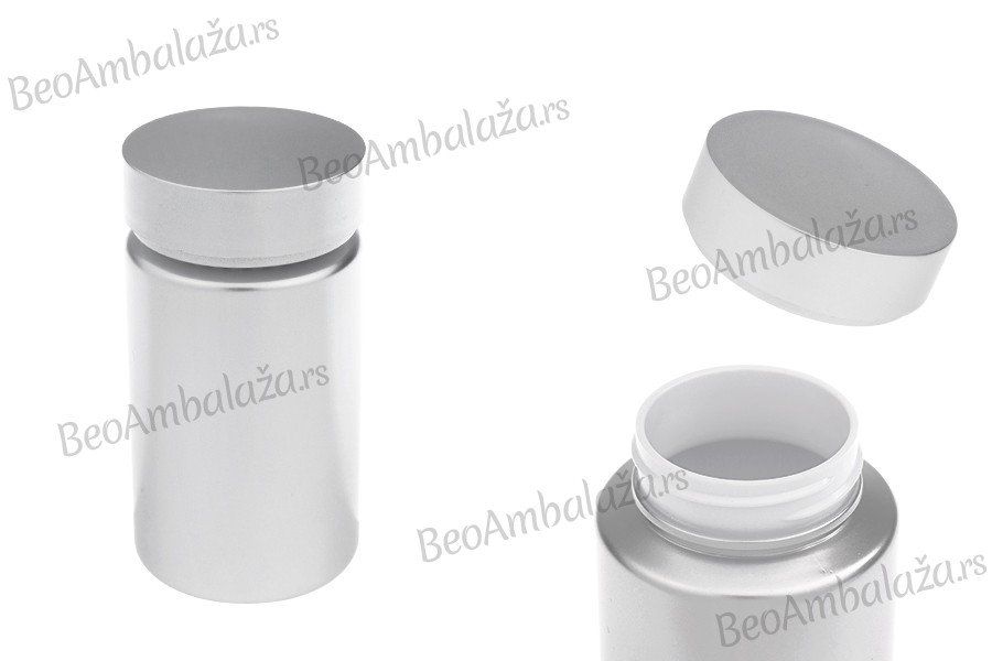 Plastična srebrna PET kutijica 120mL za lekove i kapsule - 12 kom