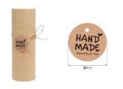 Papirne kartice „Handmade“ sa rupicom i kanapom - 100 kom