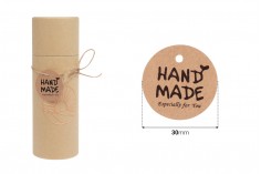 Papirne kartice „Handmade“ sa rupicom i kanapom - 100 kom