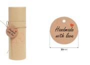 Papirne kartice „Handmade with love“ sa rupicom i kanapom - 100 kom Papirne kartice „Handmade with love“ sa rupicom i kanapom - 100 kom