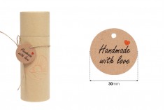 Papirne kartice „Handmade with love“ sa rupicom i kanapom - 100 kom