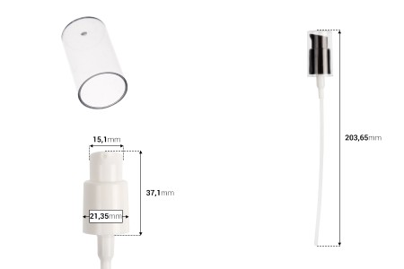 Plastična pumpica PP18 za kreme u crnoj ili beloj boji sa providnim zatvaračem-dimenzije_slike