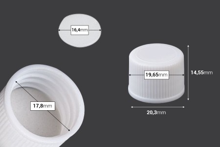 Plastični zatvarač PP18 sa zaptivkom, u crnoj ili beloj boji - 20 kom-grupa_slika