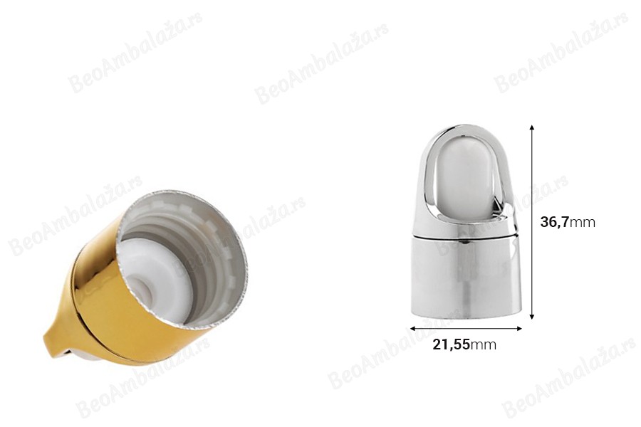 Aluminijumska kapica za pipete od 5 do 100mL sa belom gumicom-dimenzije_slike
