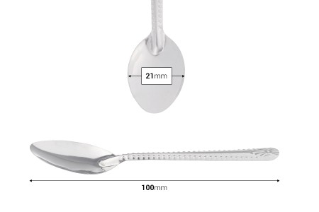 Metalna kašika srebrne boje - 100 mm-2