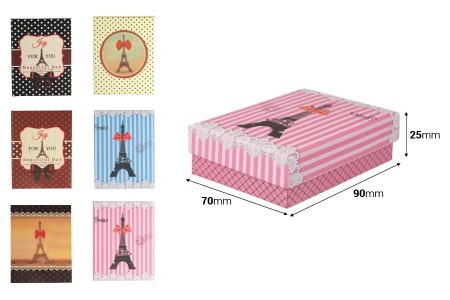 Papirna kutija sa motivima Ajfelovog tornja za nakit - 12 kom-dimenzije_slike
