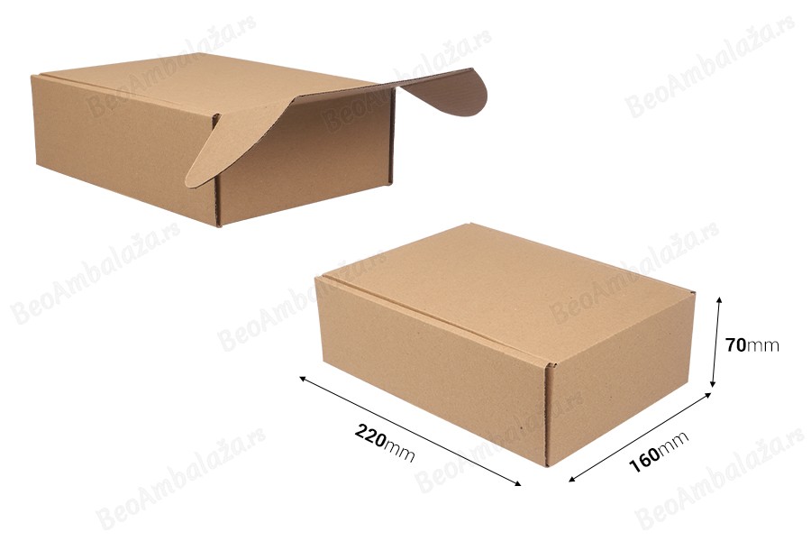 Kraft kutija 160x220x70mm za pakovanje bez prozora - 20 kom-dimenzije_slike