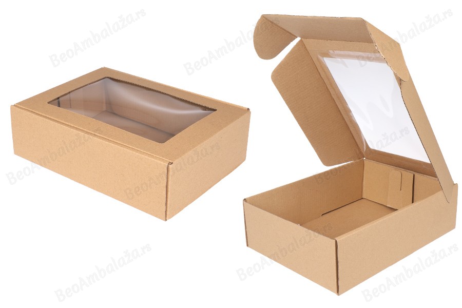 Kraft kutija 180x240x70mm za pakovanje sa prozorom - 20 kom-slika_proizvoda