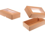 Kutija od kraft papira 235x125x60 mm sa prozorom - 50 kom Kutija od kraft papira 235x125x60 mm sa prozorom - 50 kom