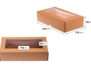 Kutija od kraft papira 235x125x60 mm sa prozorom - 50 kom Kutija od kraft papira 235x125x60 mm sa prozorom - 50 kom