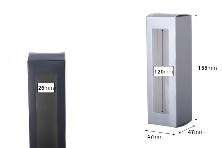 Papirna kutija sa prozorom 47x47x155mm - 20 kom-dimenzije_slike