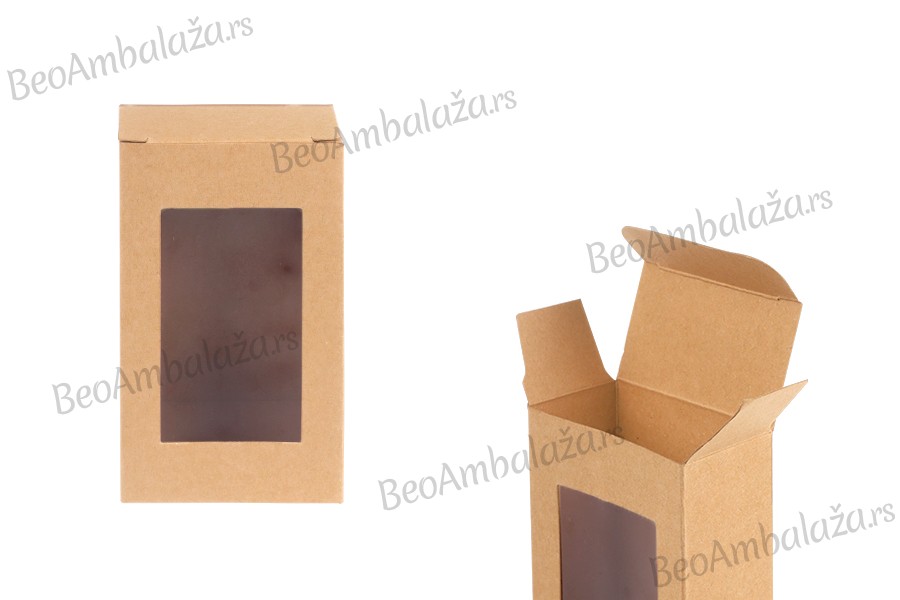 Kartonska kraft kutija za sapun 100x55x30mm, sa prozorom - 50 kom