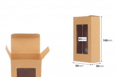 Kartonska kraft kutija za sapun 100x55x30mm, sa prozorom - 50 kom