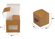 Kartonska braon kutija 56x56x60mm sa prozorom - 50 kom