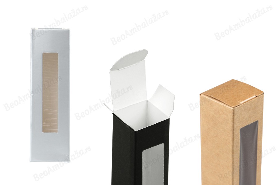 Kartonska kutija 25x25x85mm sa prozorom - 50 kom-slika_proizvoda