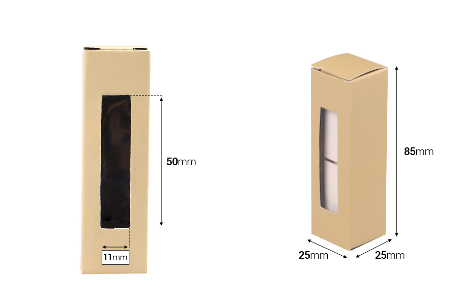 Papirna kutija 25x25x85 sa prozorom - 50 kom Papirna kutija 25x25x85 sa prozorom - 50 kom