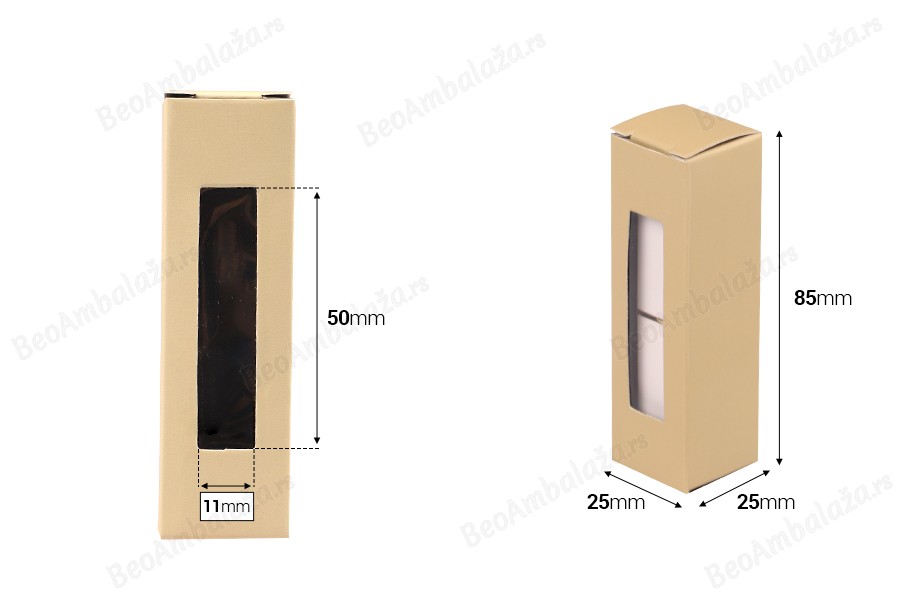Papirna kutija 25x25x85 sa prozorom - 50 kom-dimenzije_slike