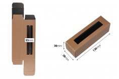 Kartonska braon kutijica 38x38x130mm sa prozorom - 50 kom