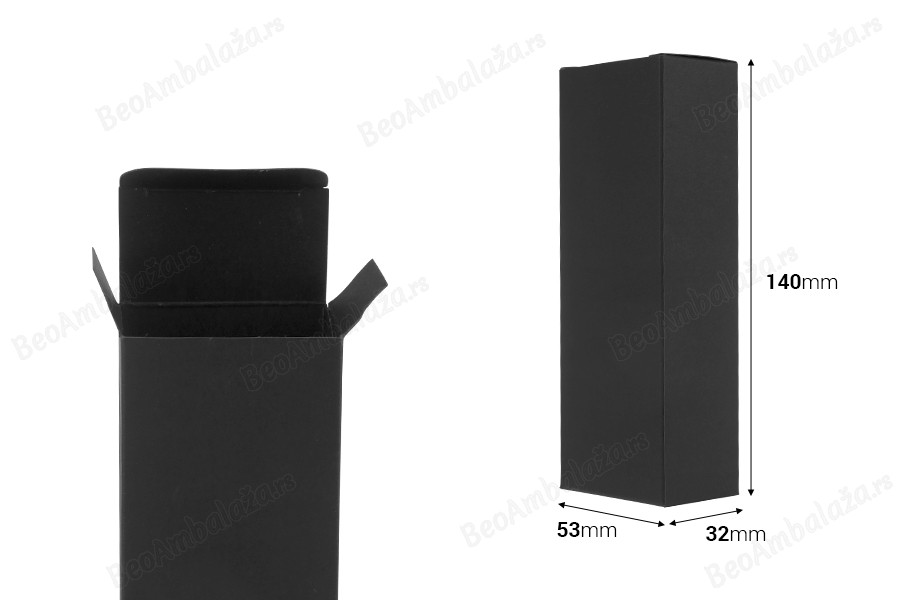 Kartonska kutija crne boje 53x32x140mm - 50 kom-dimenzije_slike