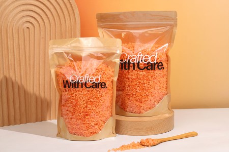 Kraft (14c) DoyPack kesice 200x50x300mm sa providnom prednjom stranom (8c), zip zatvaranjem i mogućnošću termo zatvaranja – 100 kom-grupa_slika