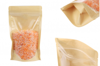 Kraft (14c) DoyPack kesice 120x40x200mm sa providnom prednjom stranom (8c), zip zatvaranjem i mogućnošću termo zatvaranja – 100 kom