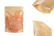 Kraft (14c) DoyPack kesice 160x40x220mm sa providnom prednjom stranom (8c), zip zatvaranjem i mogućnošću termo zatvaranja – 100 kom