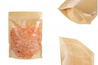 Kraft (14c) DoyPack kesice 160x40x220mm sa providnom prednjom stranom (8c), zip zatvaranjem i mogućnošću termo zatvaranja – 100 kom