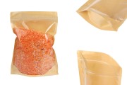 Kraft (14c) DoyPack kesice 180x40x260mm sa providnom prednjom stranom (8c), zip zatvaranjem i mogućnošću termo zatvaranja – 100 kom
