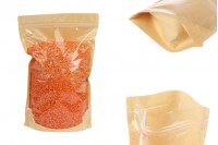 Kraft (14c) DoyPack kesice 200x50x300mm sa providnom prednjom stranom (8c), zip zatvaranjem i mogućnošću termo zatvaranja – 100 kom