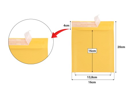 Koverta sa pucketavom folijom 16x16cm - 10 kom-dimenzije_slike