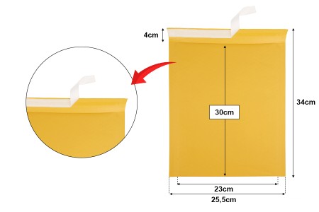 Koverta sa pucketavom folijom 25x30cm (za A4 format) - 10 kom-dimenzije_slike