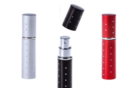 Staklena bočica 10mL sa sprejom u aluminijumskoj futroli u više boja, sa štrasom-slika_proizvoda