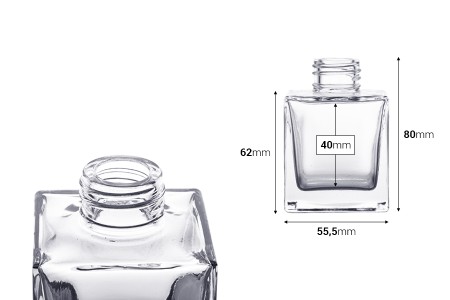 Četvrtasta staklena flašica od 100mL, pogodna za osveživače prostora - bez štapića-2
