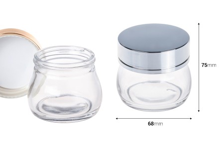 Staklena teglica 100mL, sa srebrnim ili zlatnim zatvaračem-dimenzije_slike