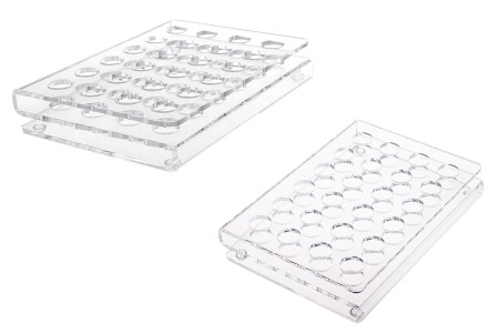 Stalak (postolje) od pleksiglasa 165x120x28mm - 24 otvora prečnika 15,5mm-slika_proizvoda