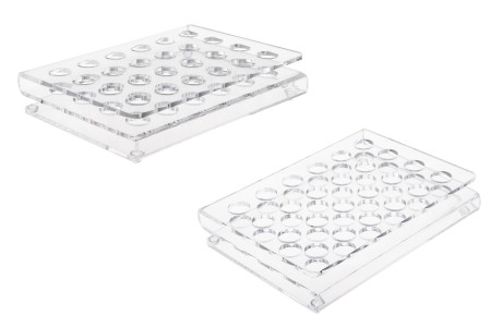 Stalak od pleksiglasa 165x120x28mm - 24 otvora prečnika 15mm-slika_proizvoda