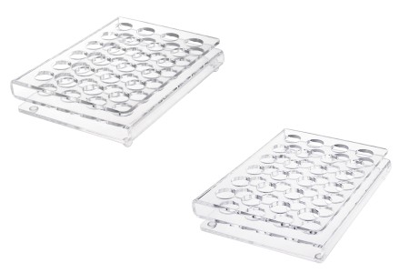 Stalak (postolje) od pleksiglasa 165x120x28mm - 24 otvora prečnika 17mm-slika_proizvoda