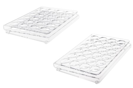 Stalak (postolje) od pleksiglasa 190x140x28mm - 24 otvora prečnika 25mm-slika_proizvoda