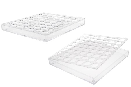 Stalak (postolje) od pleksiglasa 264x232x26mm - 56 otvora prečnika 27,5mm-slika_proizvoda