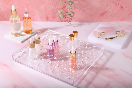 Stalak (postolje) od pleksiglasa 264x232x26mm - 56 otvora prečnika 27,5mm-grupa_slika