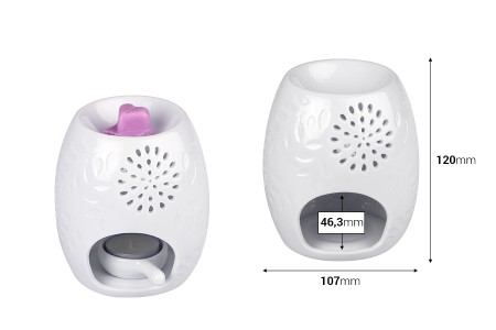 Keramički svećnjak - osveživač prostora za svećice i voskove-dimenzije_slike