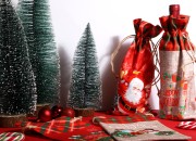 Crvene vrećice 150x310 mm sa Božićnim motivima i sa vezicom - 12 kom-grupa_slika