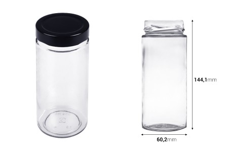 Staklena tegla 314mL Plus (za T.O. 58 Deep zatvarač) - bez zatvarača-dimenzije_slike