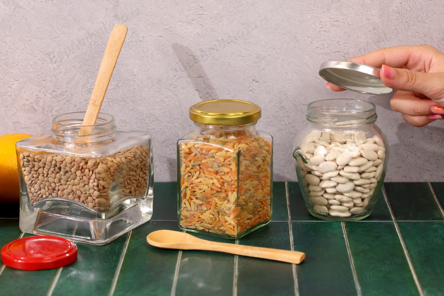 Staklena kockasta tegla 260mL, za med, slatko (za T.O.58 zatvarač) - bez zatvarača-dimenzije_slike