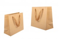 Papirna kraft ekološka kesa 260x110x230mm, sa braon trakom - 20 kom  