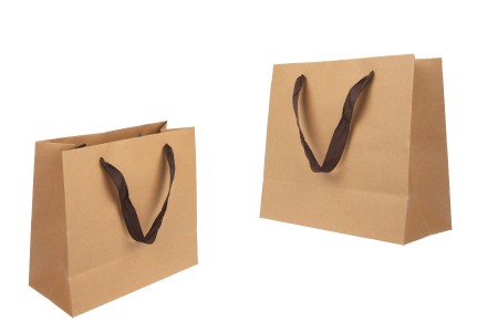 Papirna kraft ekološka kesa 260x110x230mm, sa braon trakom - 20 kom-slika_proizvoda