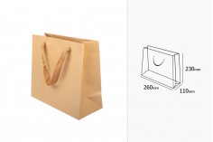 Papirna kraft ekološka kesa 260x110x230mm, sa braon trakom - 20 kom  