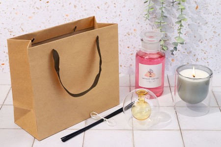 Papirna kraft ekološka kesa 260x110x230mm, sa braon trakom - 20 kom-grupa_slika