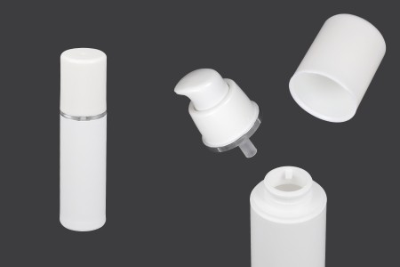 Airless bela plastična bočica 30mL za kreme sa srebrnom linijom i belim zatvaračem-slika_proizvoda