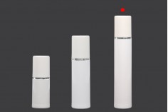 Airless bela plastična bočica 50mL za kreme sa srebrnom linijom i belim zatvaračem